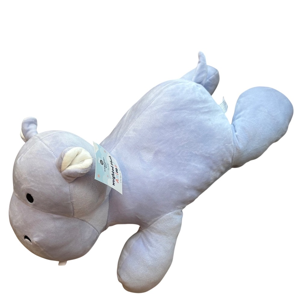 Weighted Plush Hippo Light Lavender Stuffed Animal 2.35 lbs Sensory Toy